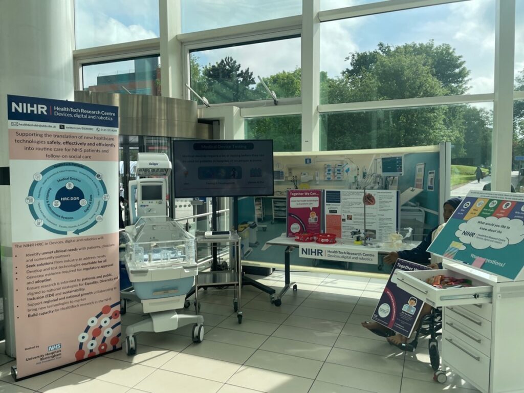 A photo of the HRC DDR exhibition stand at the UHB Research Showcase